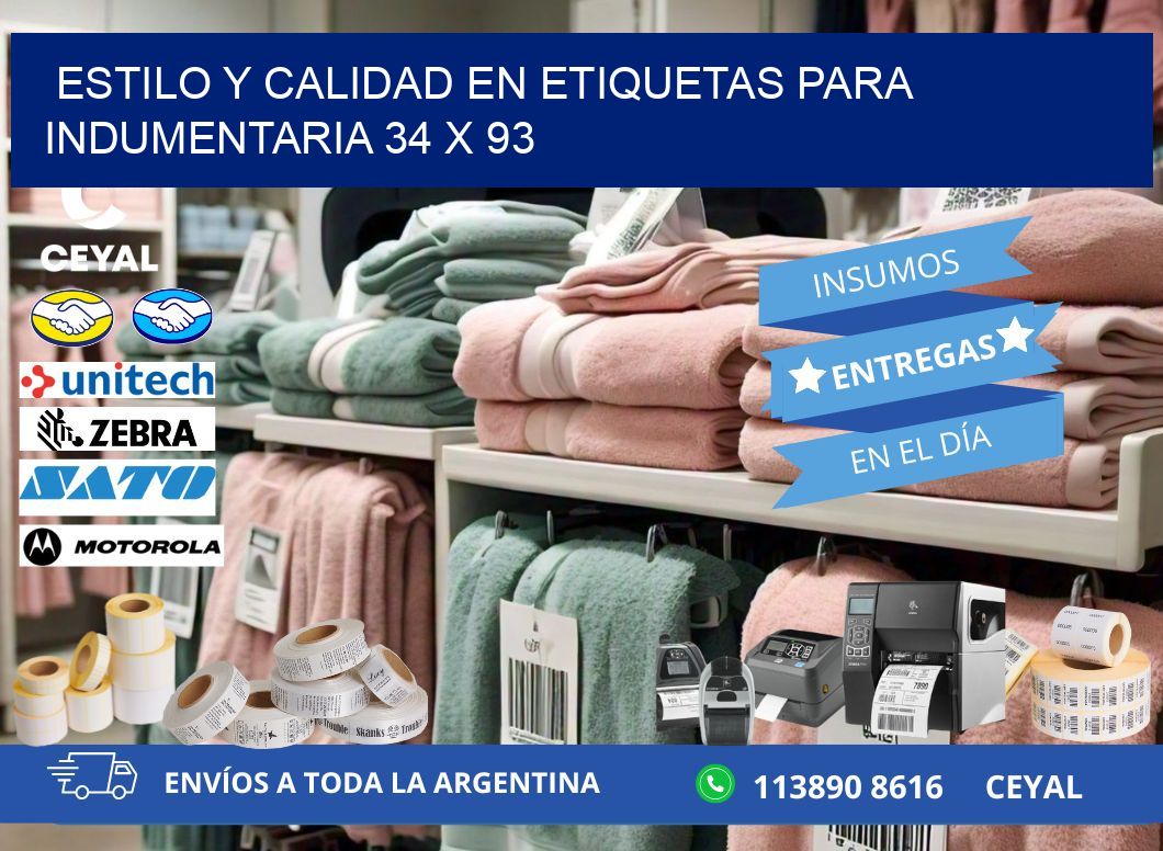Estilo y Calidad en Etiquetas para Indumentaria 34 x 93