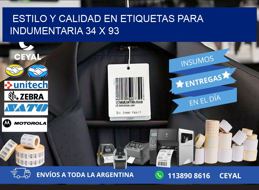 Estilo y Calidad en Etiquetas para Indumentaria 34 x 93