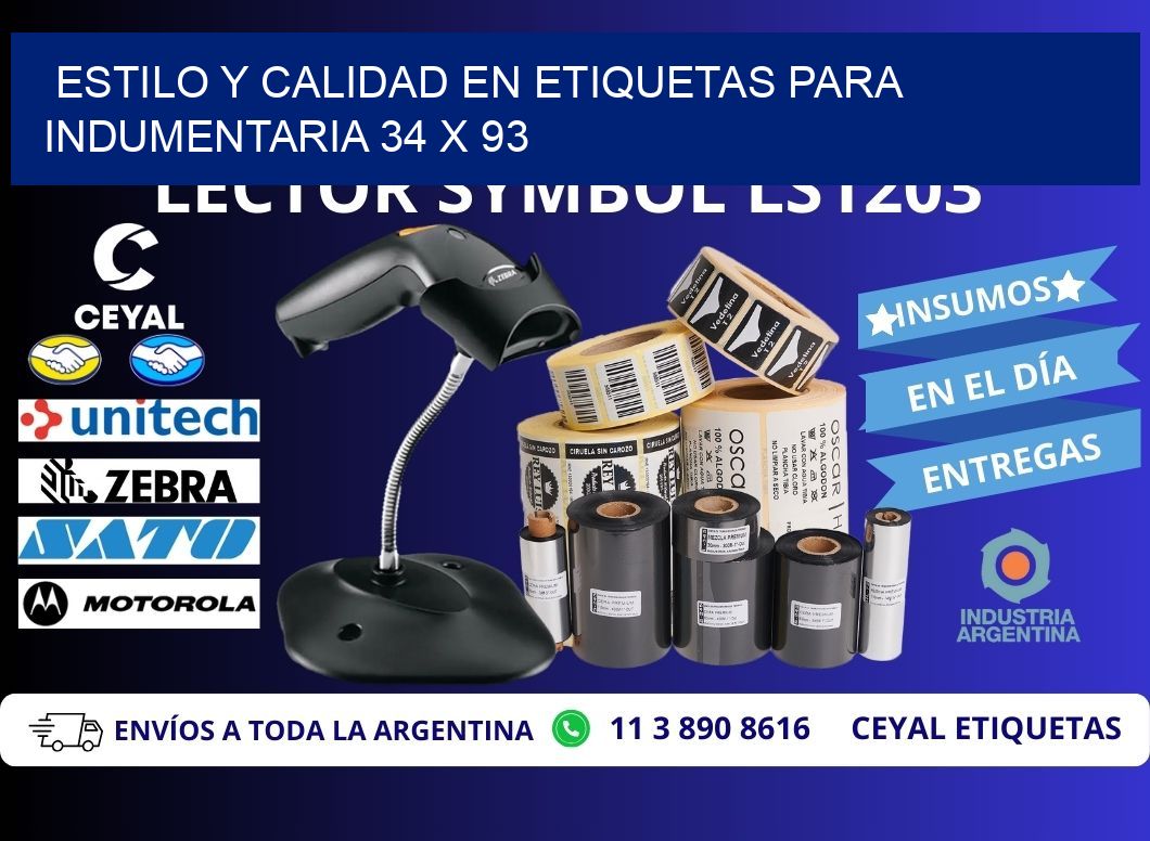Estilo y Calidad en Etiquetas para Indumentaria 34 x 93