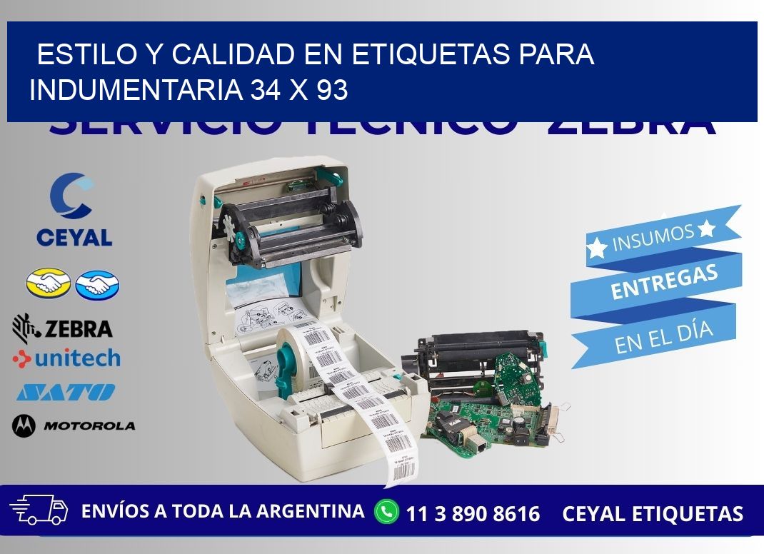 Estilo y Calidad en Etiquetas para Indumentaria 34 x 93