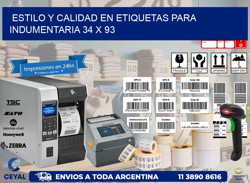 Estilo y Calidad en Etiquetas para Indumentaria 34 x 93