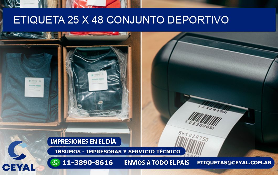 Etiqueta 25 x 48 conjunto deportivo