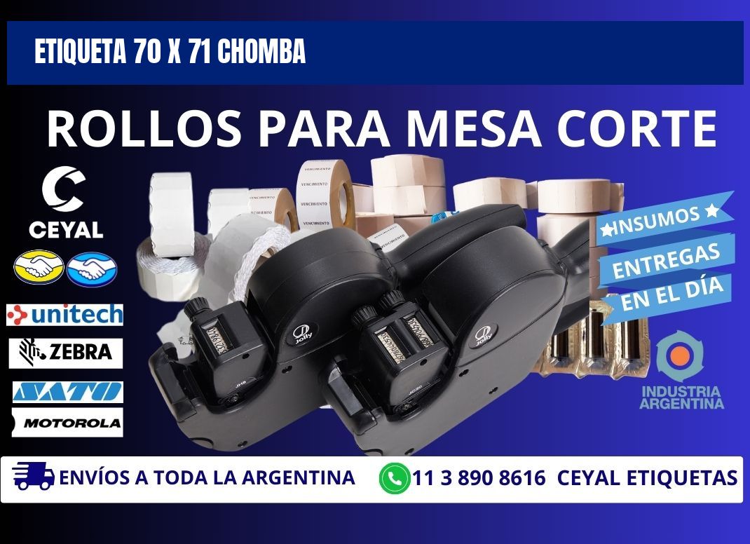 Etiqueta 70 x 71 chomba