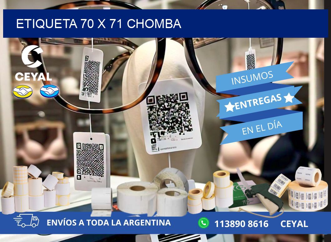 Etiqueta 70 x 71 chomba