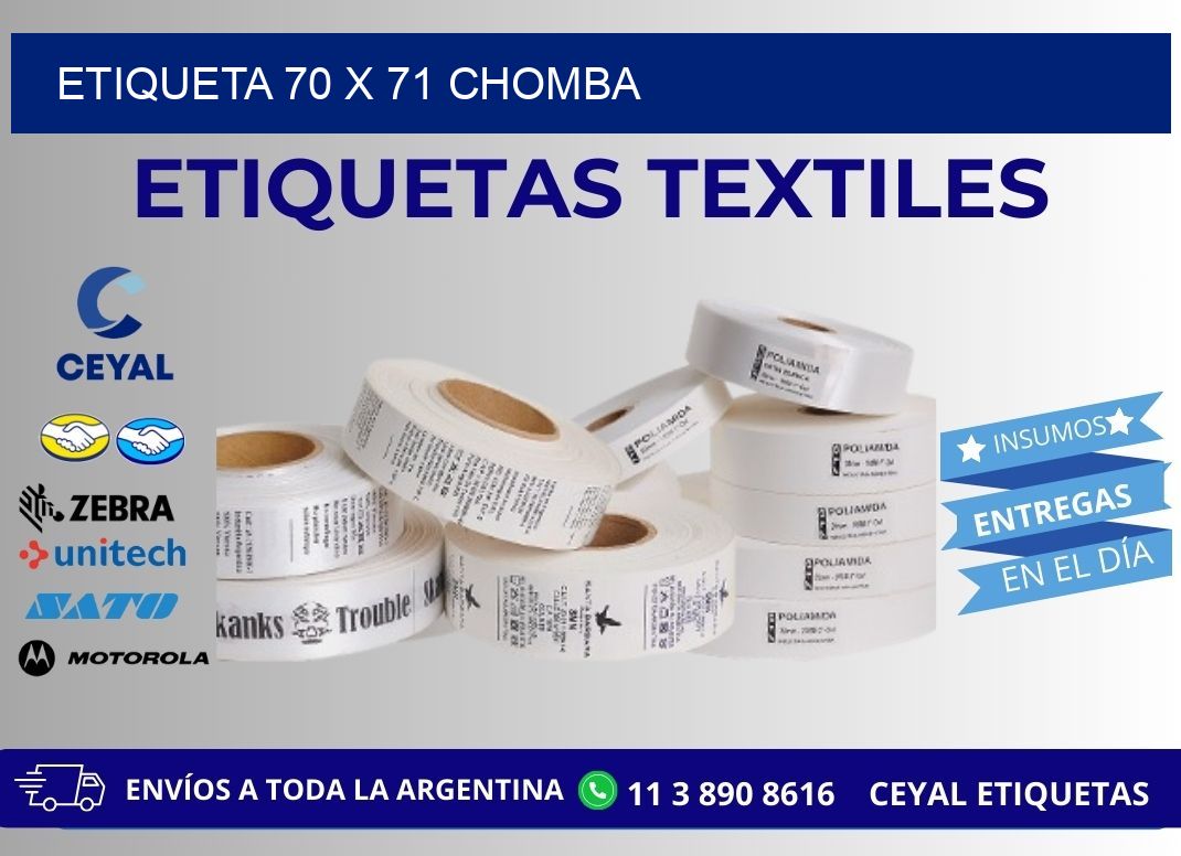 Etiqueta 70 x 71 chomba