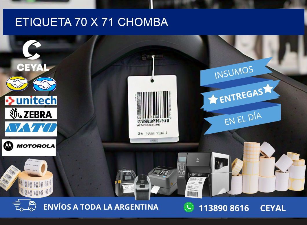 Etiqueta 70 x 71 chomba