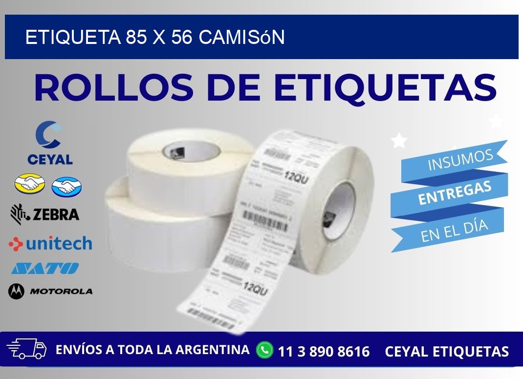 Etiqueta 85 x 56 camisón