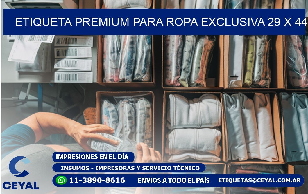 Etiqueta Premium para Ropa Exclusiva 29 x 44