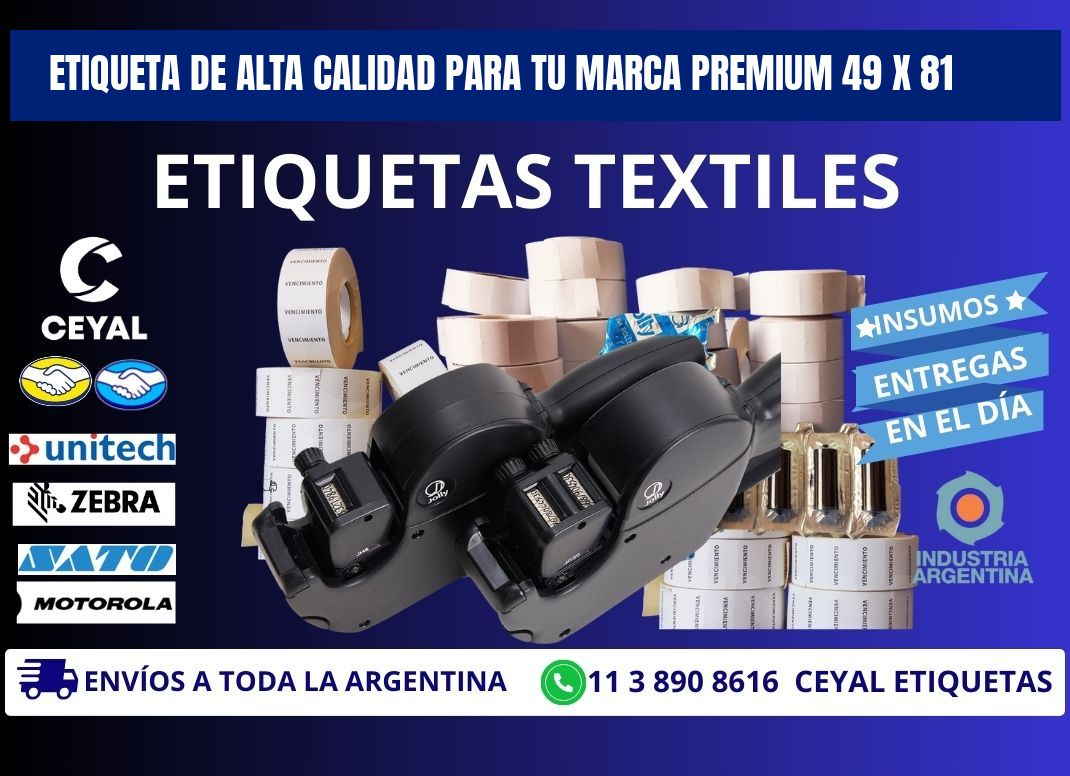 Etiqueta de Alta Calidad para tu Marca Premium 49 x 81