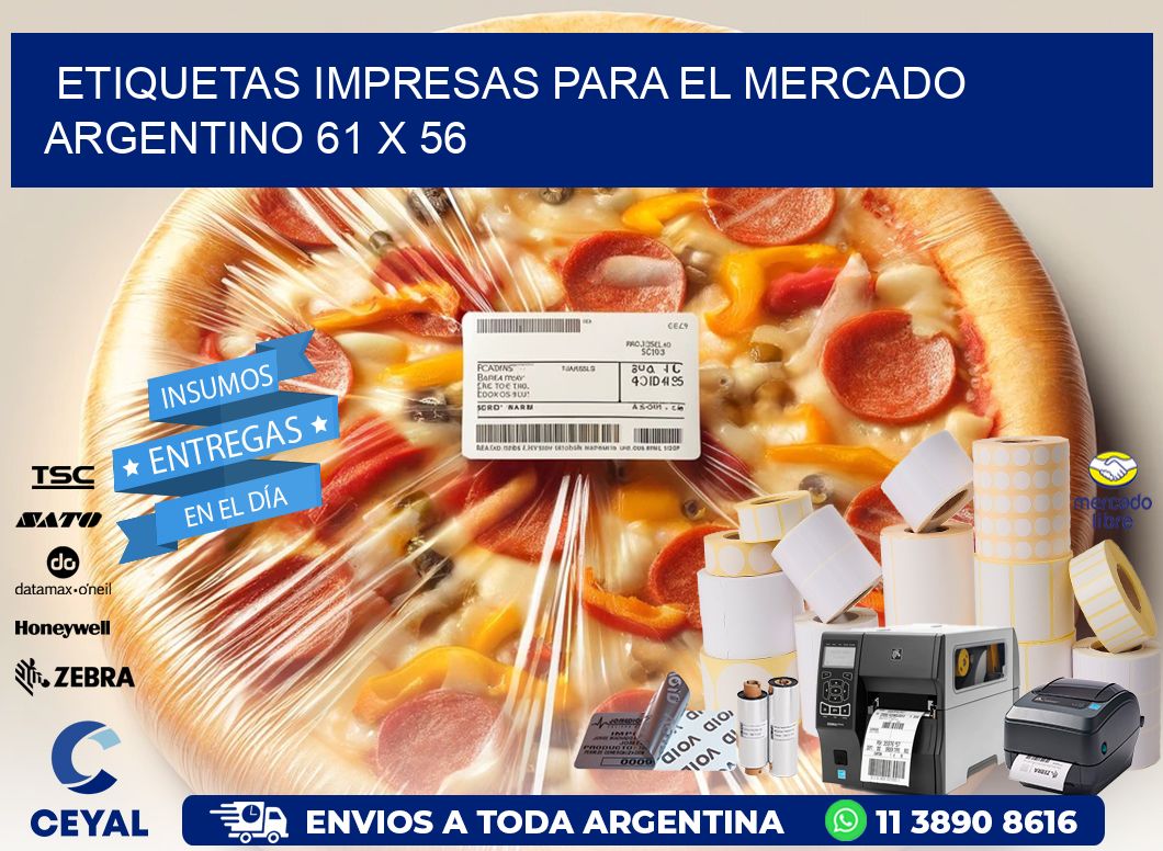 Etiquetas Impresas para el Mercado Argentino 61 x 56