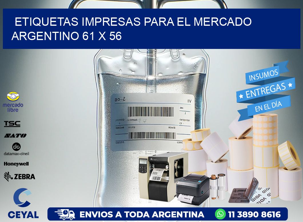 Etiquetas Impresas para el Mercado Argentino 61 x 56