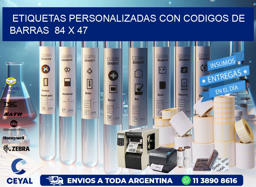 Etiquetas Personalizadas con Codigos de Barras  84 x 47
