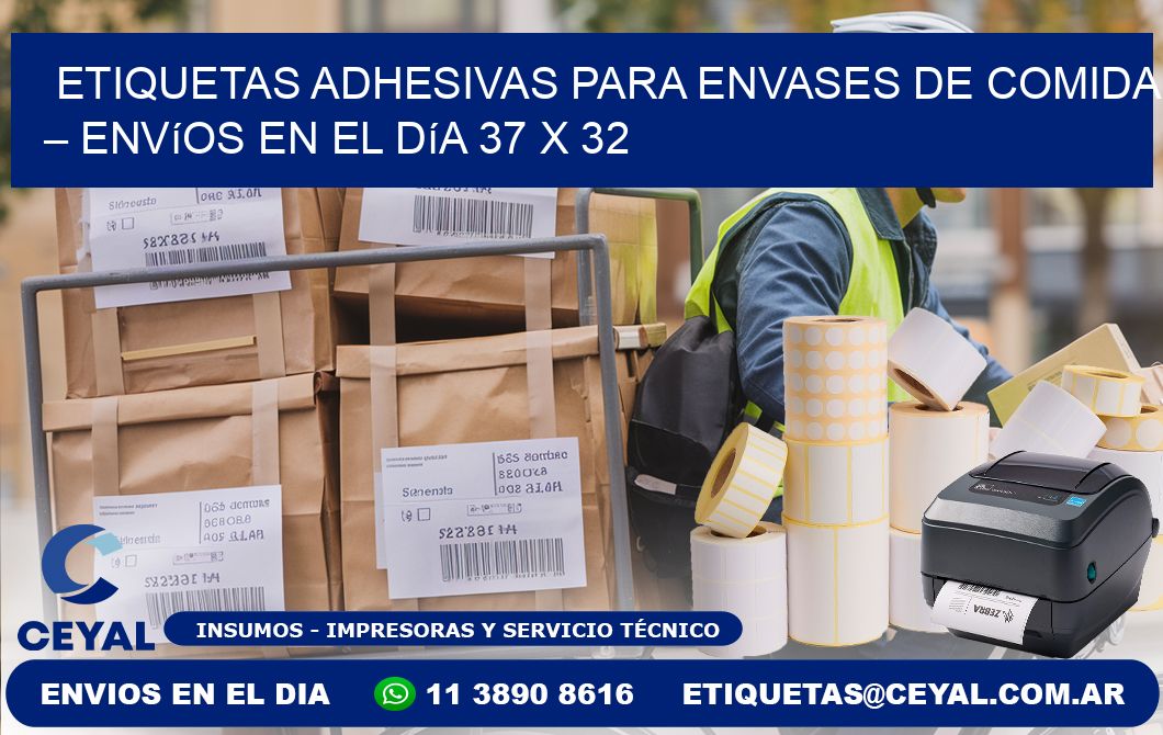 Etiquetas adhesivas para envases de comida – Envíos en el día 37 x 32