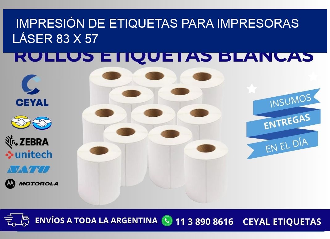 IMPRESIÓN DE ETIQUETAS PARA IMPRESORAS LÁSER 83 x 57