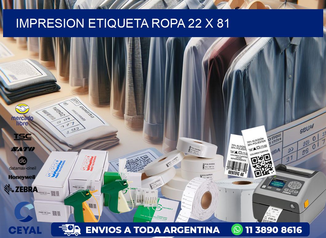 IMPRESION ETIQUETA ROPA 22 x 81