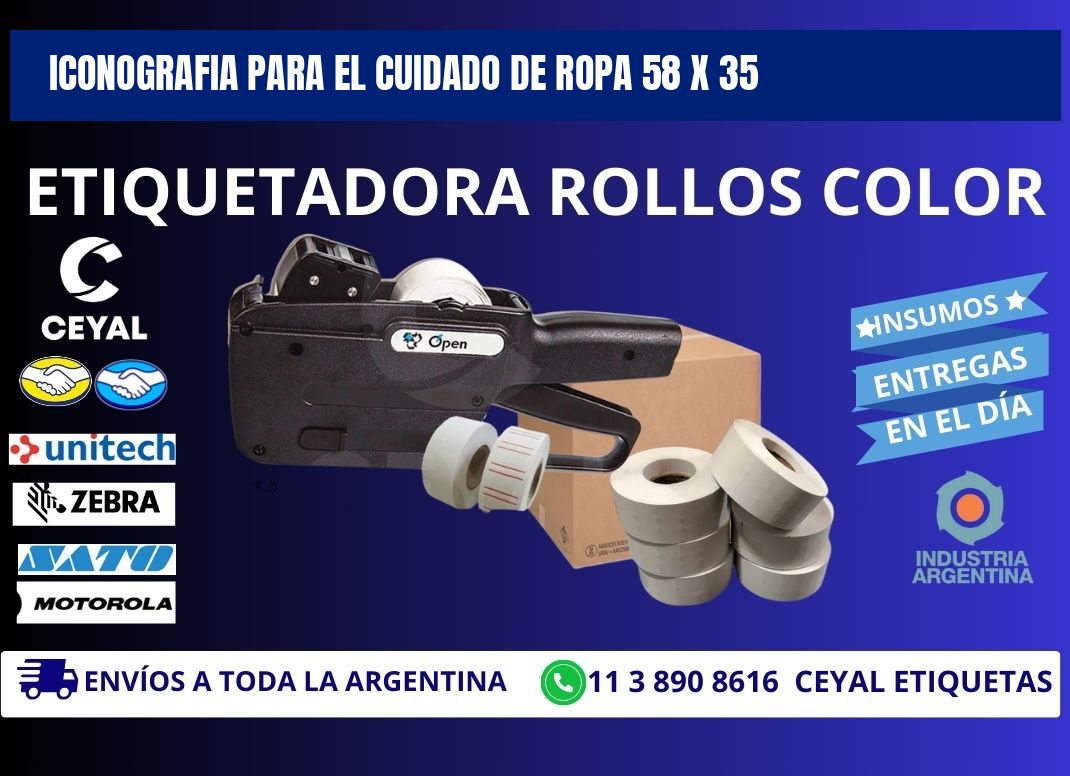 Iconografia para el Cuidado de Ropa 58 x 35