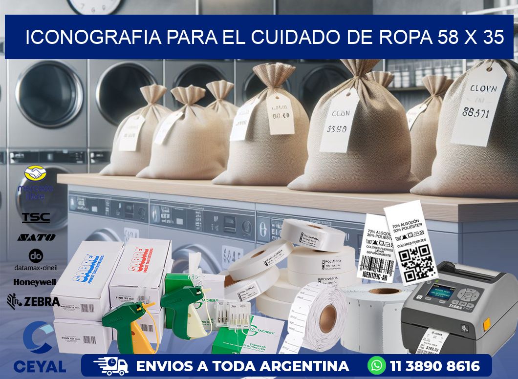 Iconografia para el Cuidado de Ropa 58 x 35