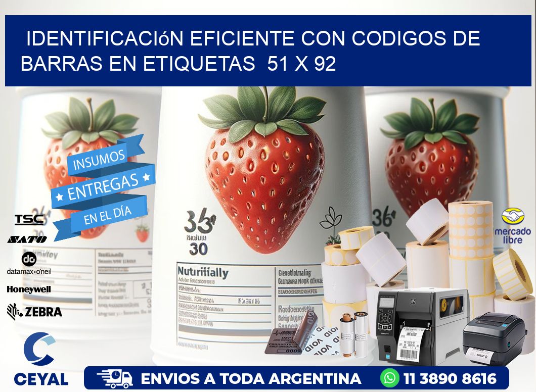 Identificación Eficiente con Codigos de Barras en Etiquetas  51 x 92