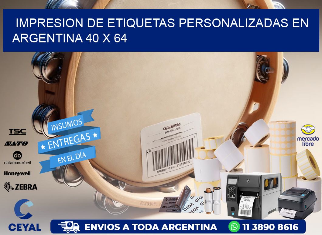Impresion de Etiquetas Personalizadas en Argentina 40 x 64