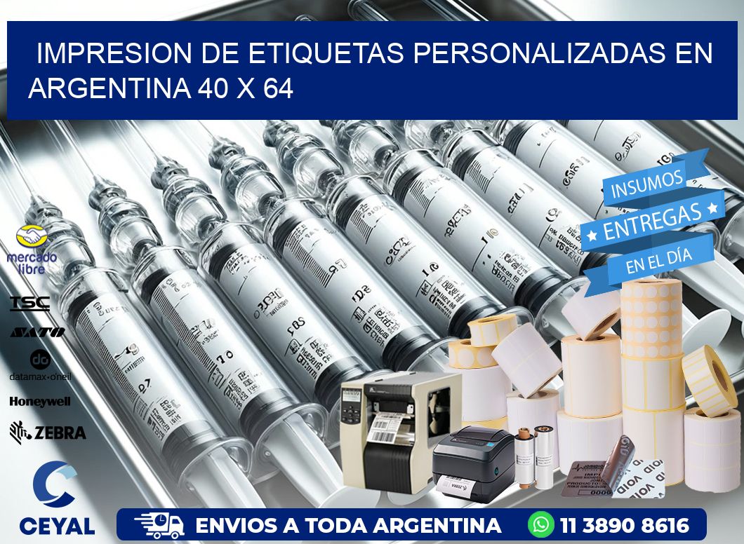 Impresion de Etiquetas Personalizadas en Argentina 40 x 64