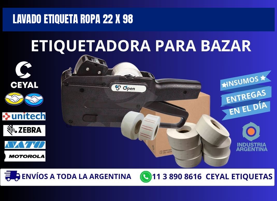 LAVADO ETIQUETA ROPA 22 x 98