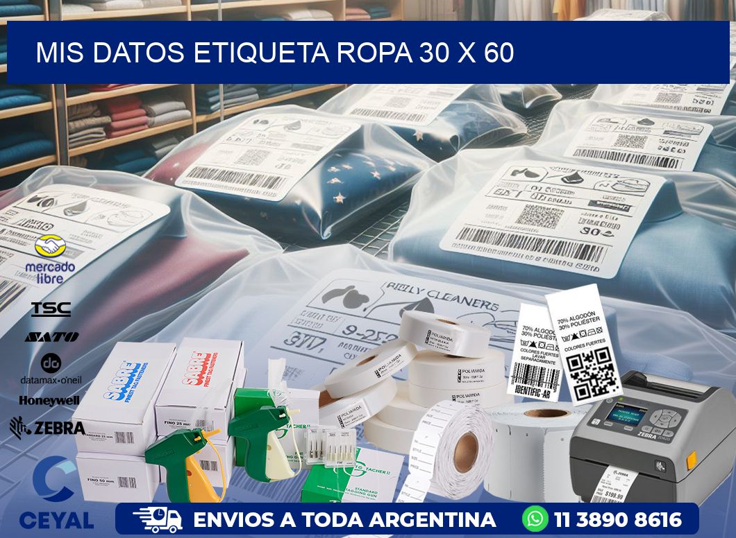 MIS DATOS ETIQUETA ROPA 30 x 60