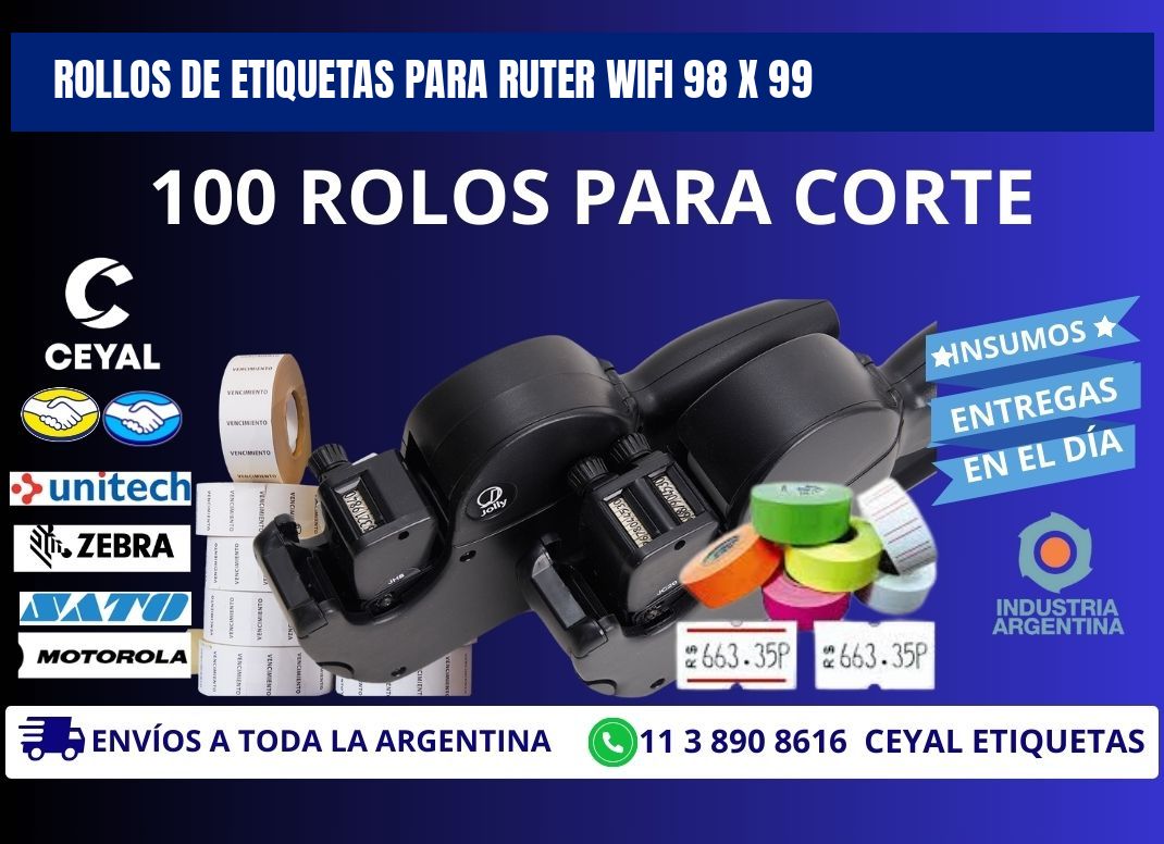 ROLLOS DE ETIQUETAS PARA RUTER WIFI 98 x 99