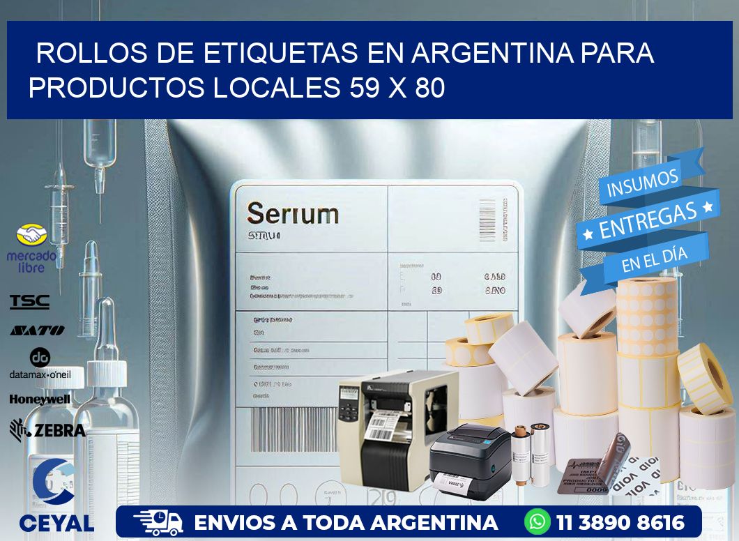 Rollos de Etiquetas en Argentina para Productos Locales 59 x 80
