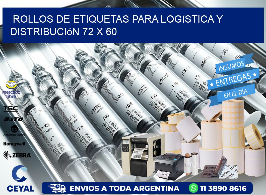 Rollos de Etiquetas para Logística y Distribución 72 x 60
