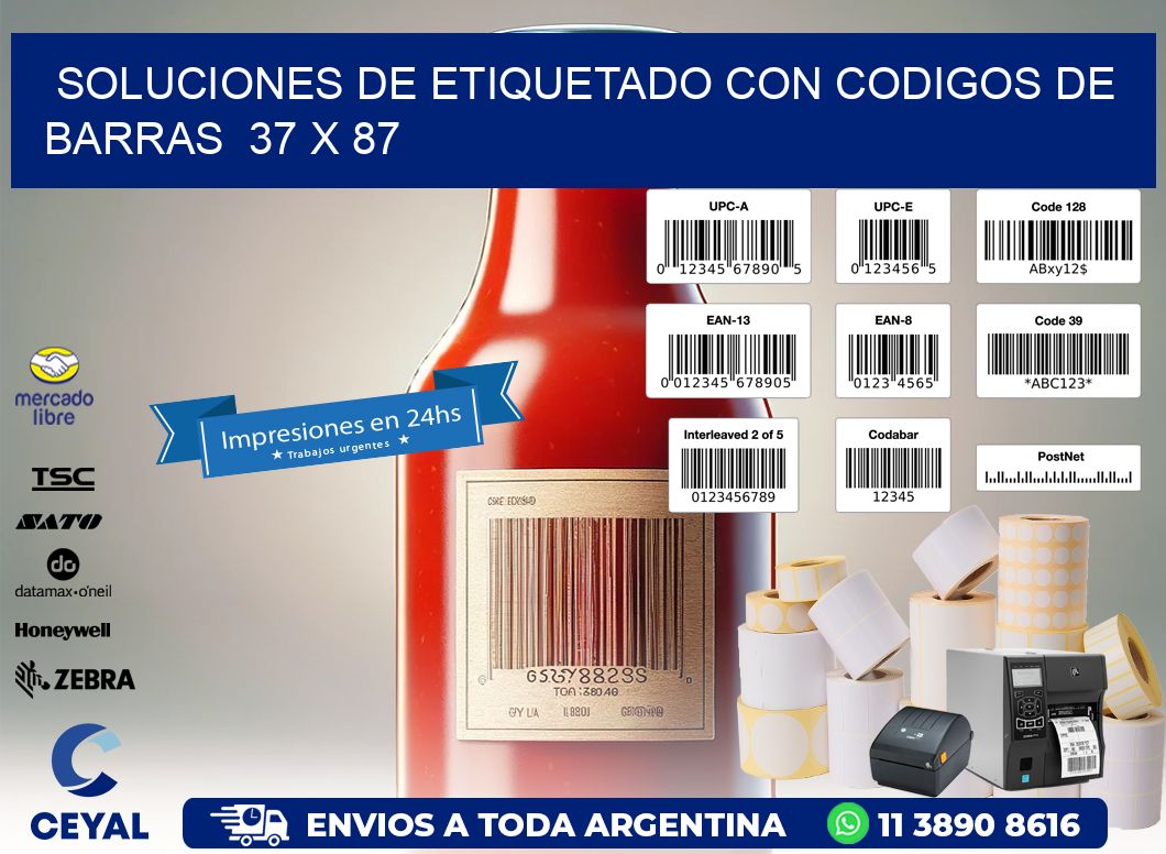 Soluciones de Etiquetado con Codigos de Barras  37 x 87