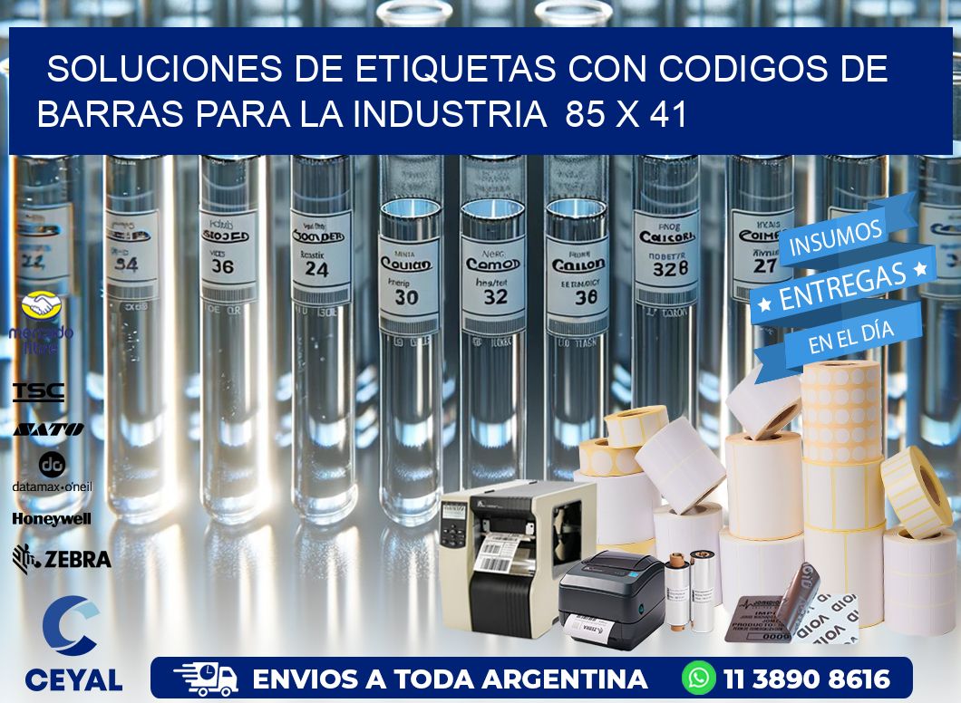 Soluciones de Etiquetas con Codigos de Barras para la Industria  85 x 41