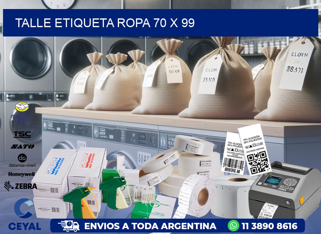 TALLE ETIQUETA ROPA 70 x 99