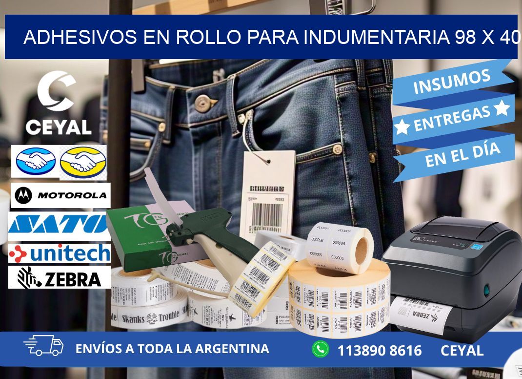 ADHESIVOS EN ROLLO PARA INDUMENTARIA 98 x 40