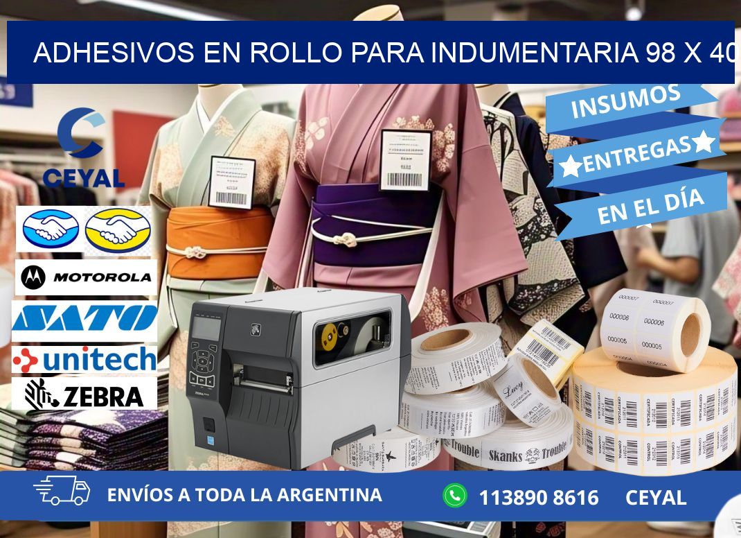 ADHESIVOS EN ROLLO PARA INDUMENTARIA 98 x 40