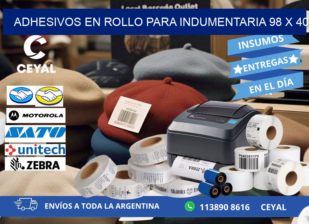 ADHESIVOS EN ROLLO PARA INDUMENTARIA 98 x 40