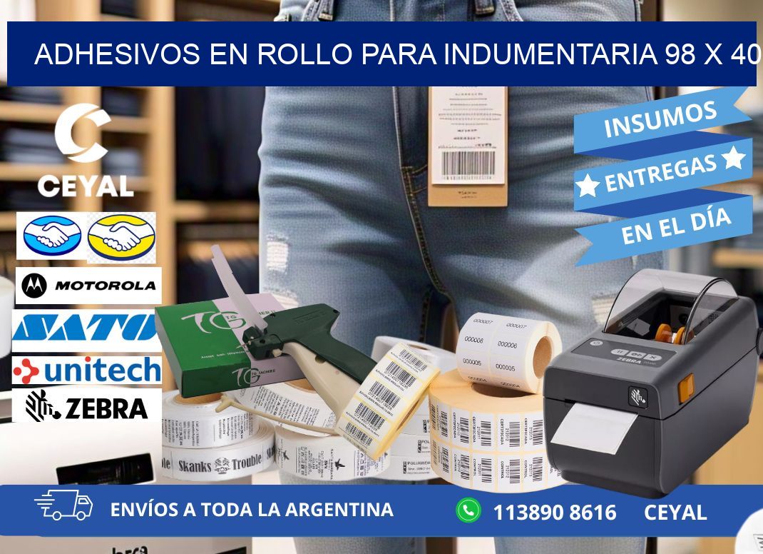 ADHESIVOS EN ROLLO PARA INDUMENTARIA 98 x 40