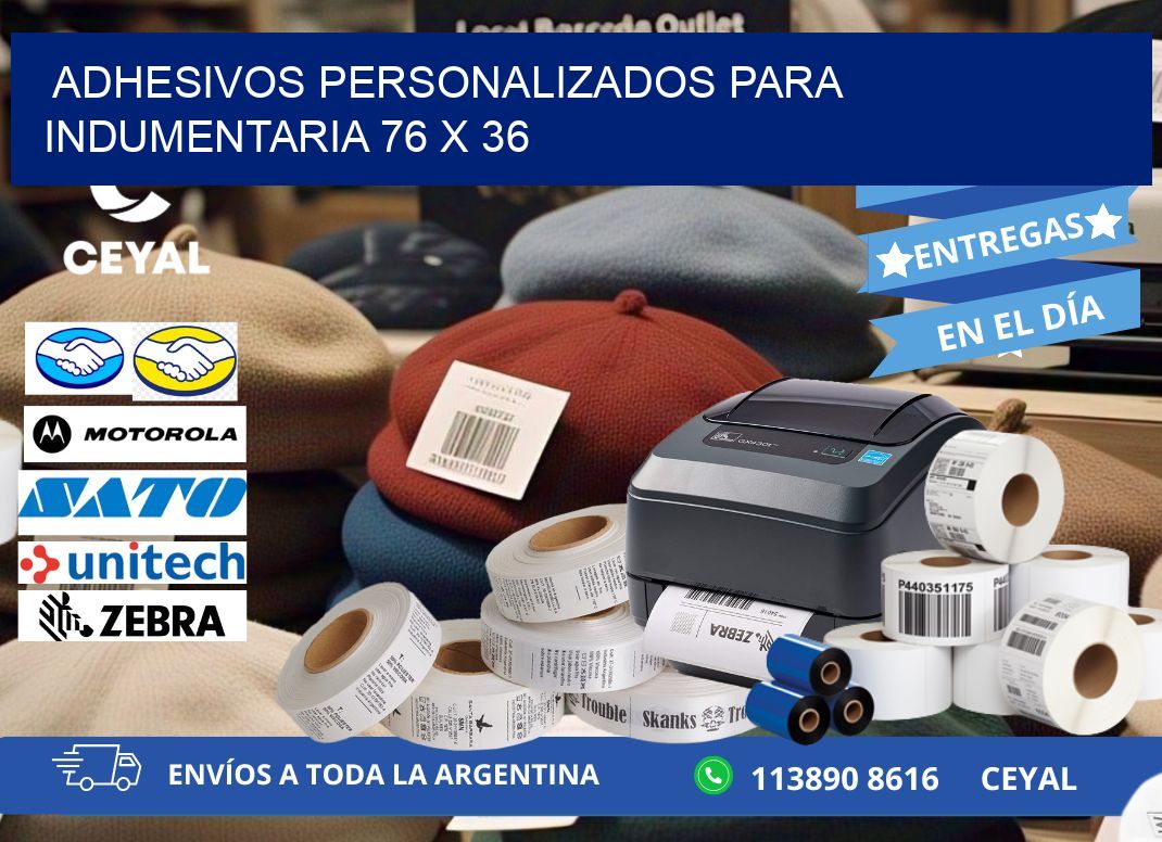 ADHESIVOS PERSONALIZADOS PARA INDUMENTARIA 76 x 36