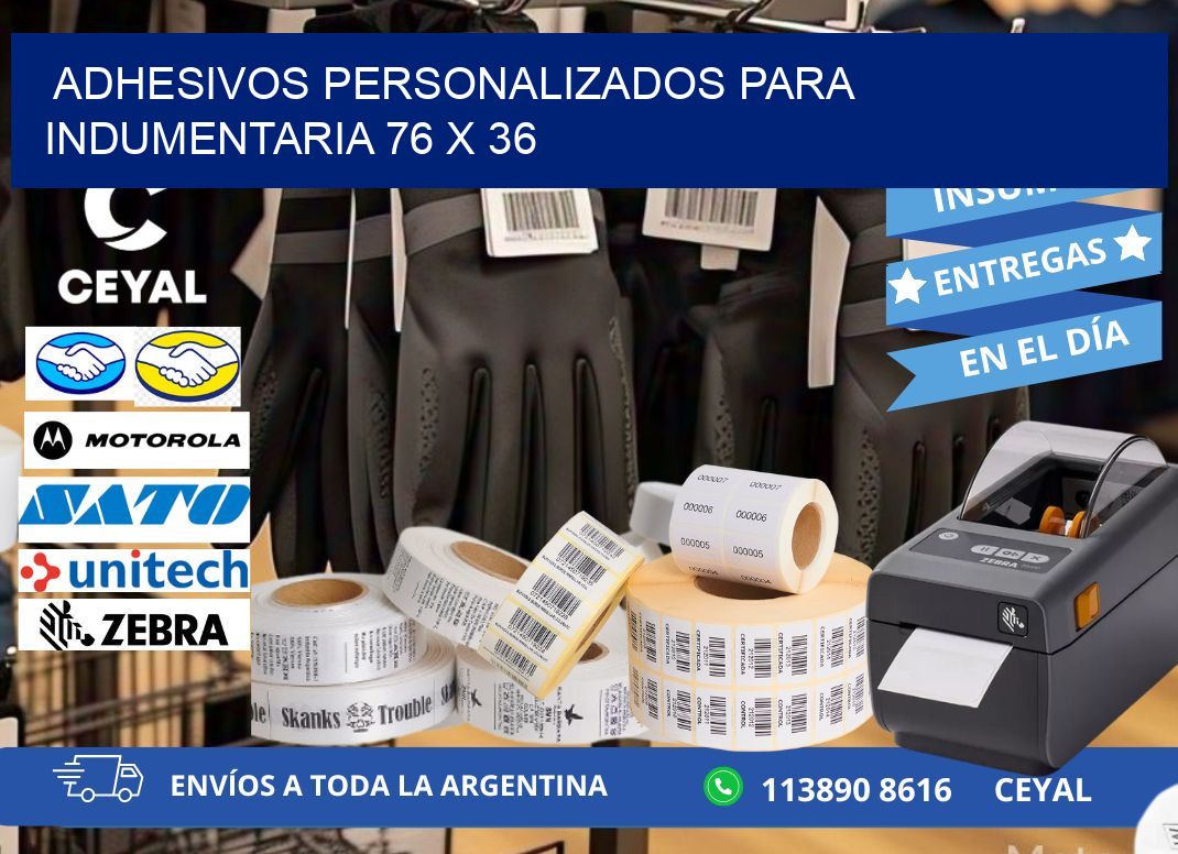 ADHESIVOS PERSONALIZADOS PARA INDUMENTARIA 76 x 36