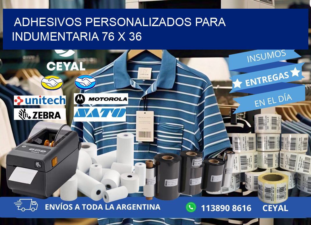 ADHESIVOS PERSONALIZADOS PARA INDUMENTARIA 76 x 36