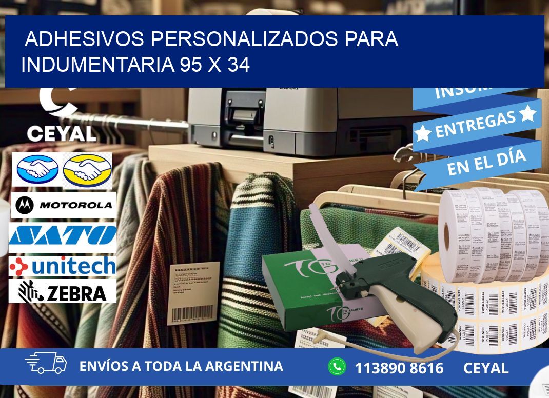 ADHESIVOS PERSONALIZADOS PARA INDUMENTARIA 95 x 34