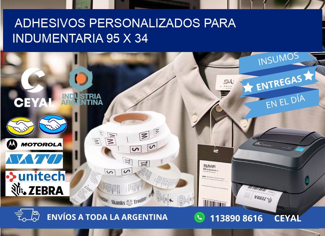 ADHESIVOS PERSONALIZADOS PARA INDUMENTARIA 95 x 34