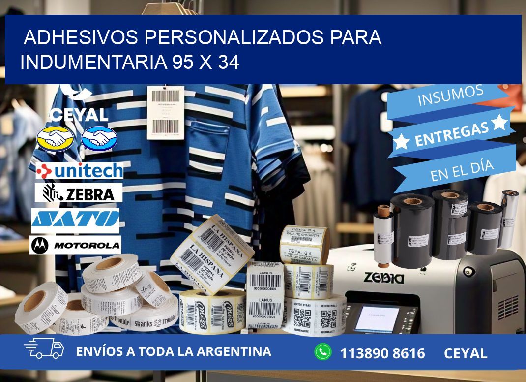 ADHESIVOS PERSONALIZADOS PARA INDUMENTARIA 95 x 34