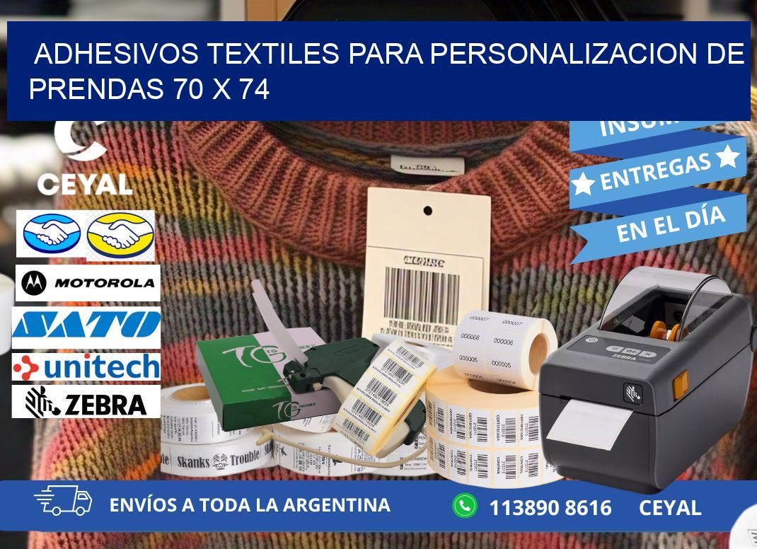 ADHESIVOS TEXTILES PARA PERSONALIZACION DE PRENDAS 70 x 74