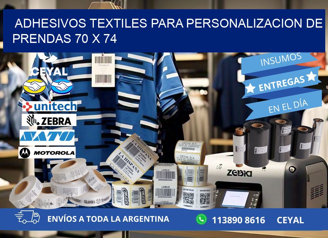 ADHESIVOS TEXTILES PARA PERSONALIZACION DE PRENDAS 70 x 74