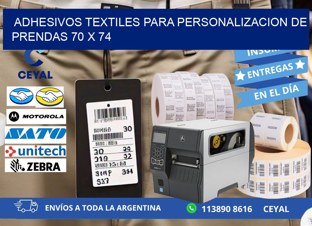 ADHESIVOS TEXTILES PARA PERSONALIZACION DE PRENDAS 70 x 74