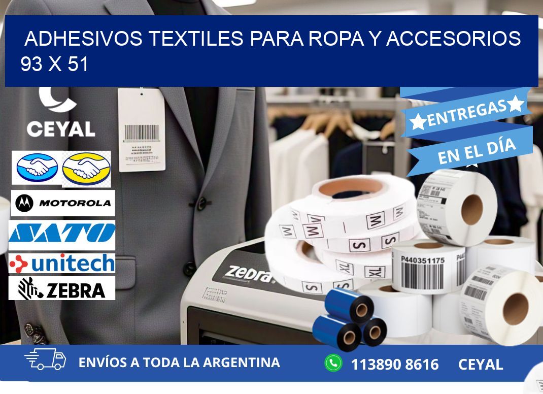 ADHESIVOS TEXTILES PARA ROPA Y ACCESORIOS 93 x 51