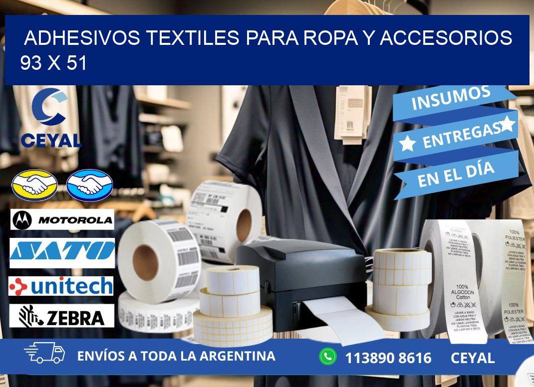 ADHESIVOS TEXTILES PARA ROPA Y ACCESORIOS 93 x 51