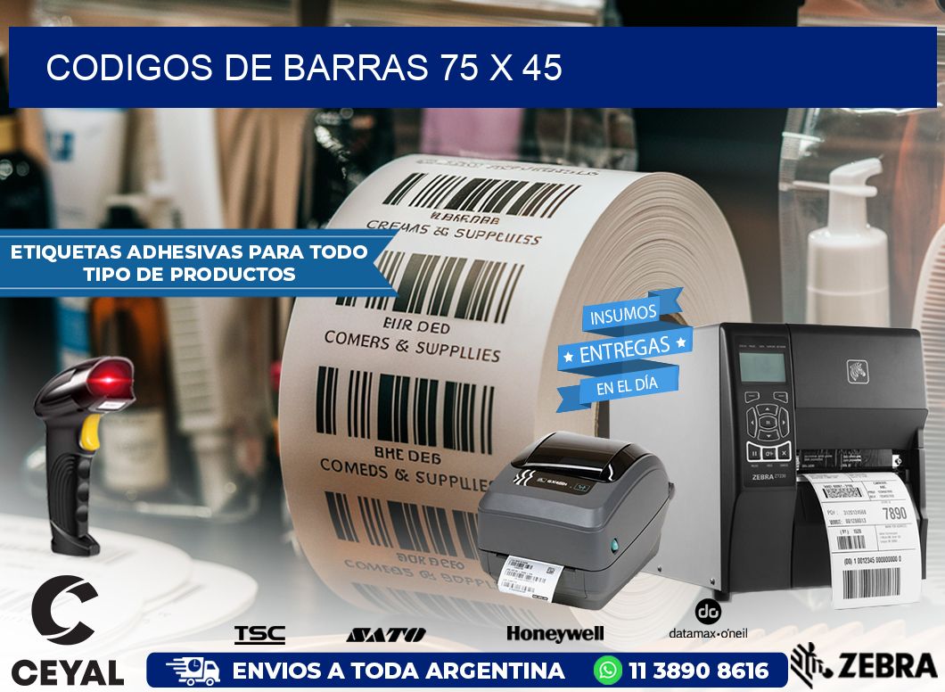 CODIGOS DE BARRAS 75 x 45