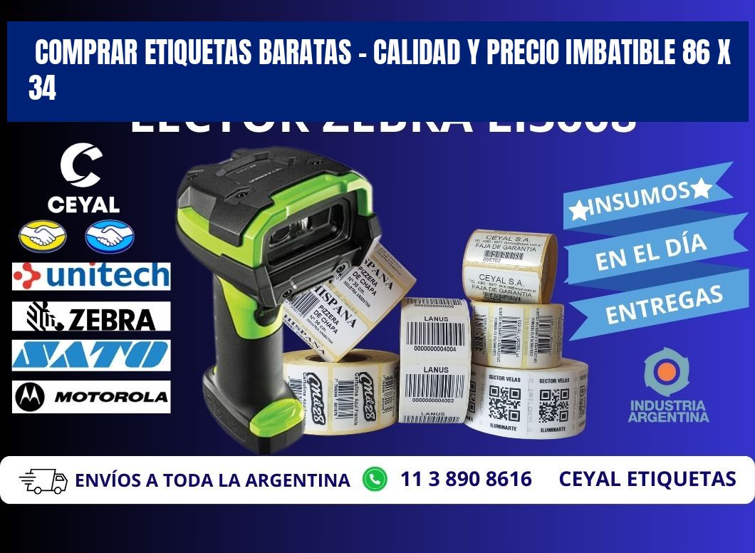 COMPRAR ETIQUETAS BARATAS – CALIDAD Y PRECIO IMBATIBLE 86 x 34