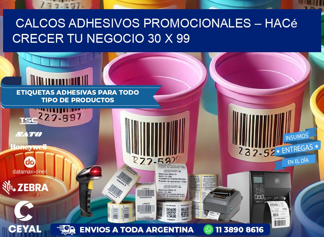 Calcos Adhesivos Promocionales – Hacé Crecer Tu Negocio 30 x 99